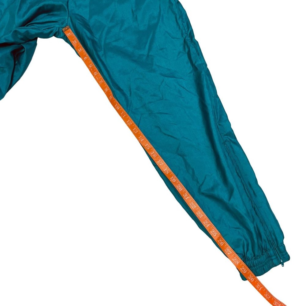VINTAGE Prince Sportswear Trackpants Womens Medium Teal Windbreaker Tennis 90s - Picture 10 of 14